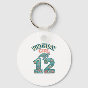 Llavero Cumpleañera 12 Tortuga Marina Camiseta Vintage Océ