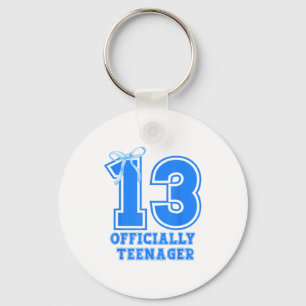 Llavero Cumpleañera Azul Coqueta Lazo 13 Años 13º 