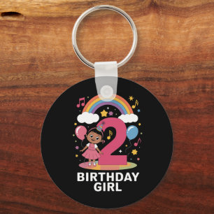 Llavero Cumpleañera de Dos Años Niña Linda Cumpleaños 2º