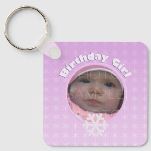 Llavero Cumpleañera Invierno Onederland Rosa Foto personal