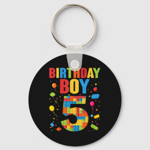 Llavero Cumpleañero 5 años Bloques de construcción Cumplea