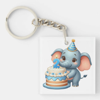 Llavero Cumpleaños 2 de elefante lindo