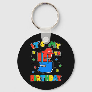Llavero Cumpleaños 5 de Niño Super Gamer Tema de Juegos B-