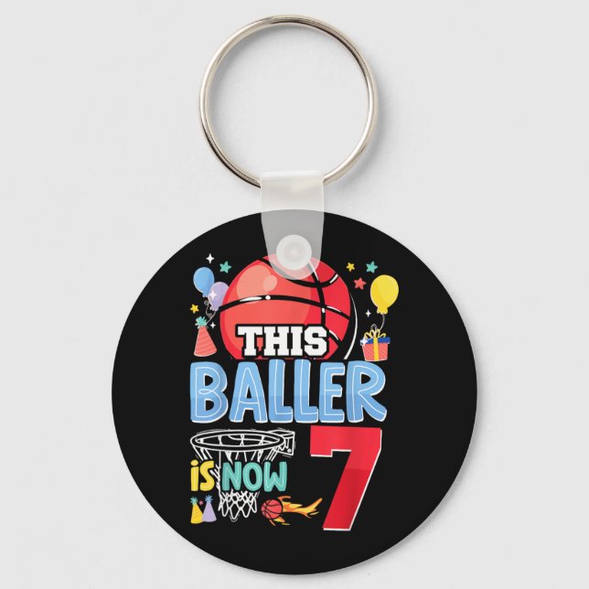 Llavero Cumpleaños 7 de Basball Bball Este Baloncestista C (Anverso)
