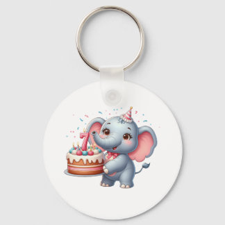 Llavero Cumpleaños 7 de elefante lindo