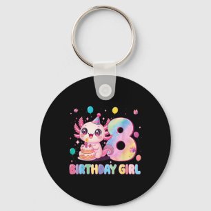 Llavero Cumpleaños 8 niña linda ajolote 8 años Cumpleaños