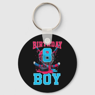 Llavero Cumpleaños 8 Niño Helado Goteo Hockey Octavo Cumpl