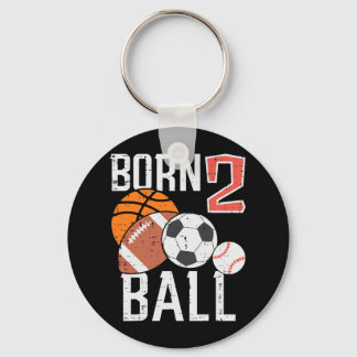 Llavero Cumpleaños de 2 años de baloncesto fútbol niño de
