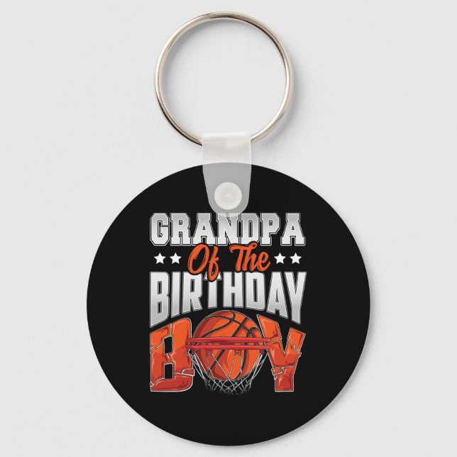Llavero cumpleaños de basketball de abuelo Boy Family Ball (Anverso)