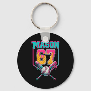 Llavero Cumpleaños de béisbol con goteo de helado Mason 67