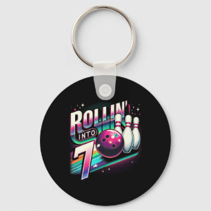 Llavero Cumpleaños de bolos Rodando en 7 Fiesta Cumpleaños