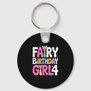 Llavero Cumpleaños de Hada Mágica Niña 4 Cita Cuarta Fiest