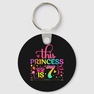Llavero Cumpleaños de hija 7 años niña princesa 7º