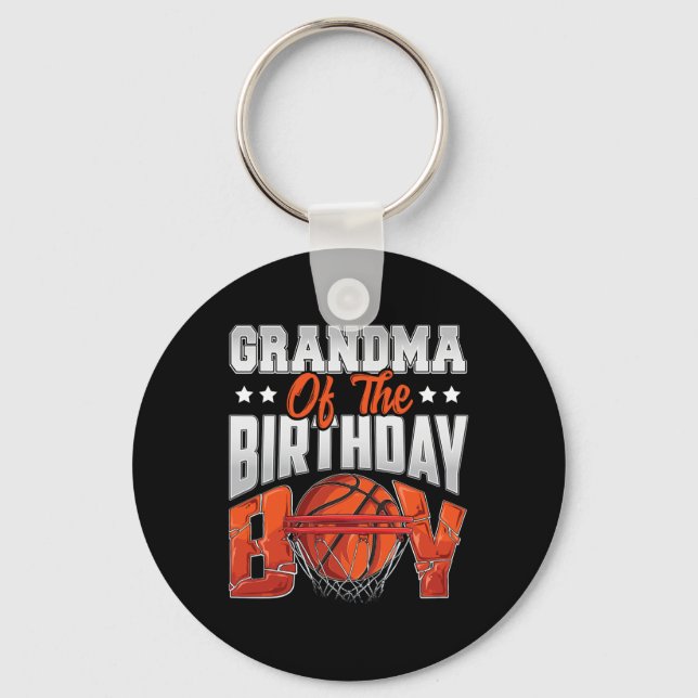 Llavero cumpleaños de la abuela de baloncesto Boy Family B (Anverso)