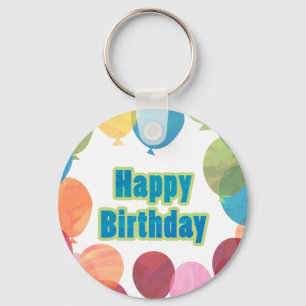 Llavero Cumpleaños de un globo colorido