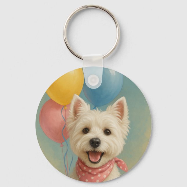Llavero Cumpleaños de Westie (Anverso)