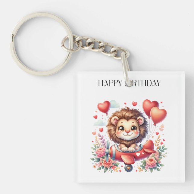 Llavero Cumpleaños del León Volador (Frente)