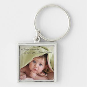 Llavero Cumpleaños del padre, hija, foto del Personalizado