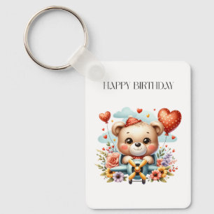 Llavero Cumpleaños del piloto de osito de peluche