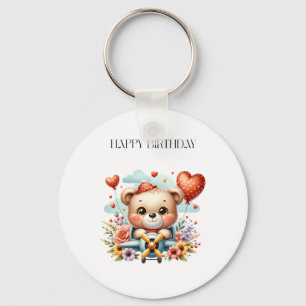 Llavero Cumpleaños del piloto de osito de peluche