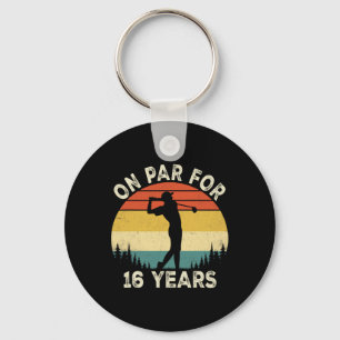 Llavero Cumpleaños divertido 16 golfista de golf de 16 año