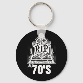 Llavero Cumpleaños divertido de los 70 Rip Cita lápida de 