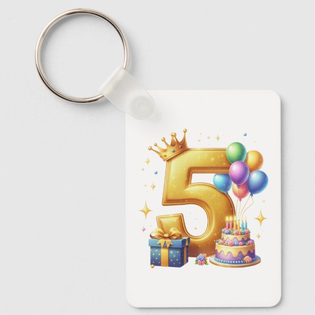 Llavero Cumpleaños dorado 5 (Anverso)
