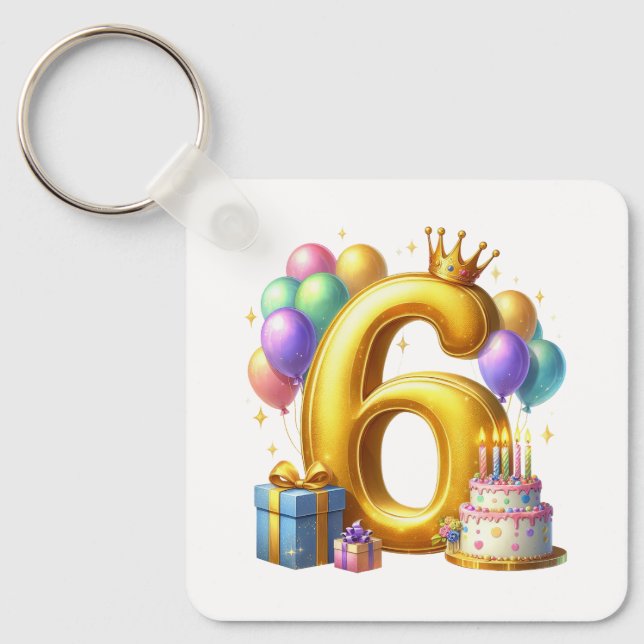 Llavero Cumpleaños dorado 6 (Anverso)