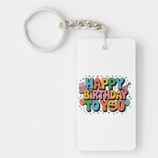 Llavero Cumpleaños Feliz Sonriente (Frente)