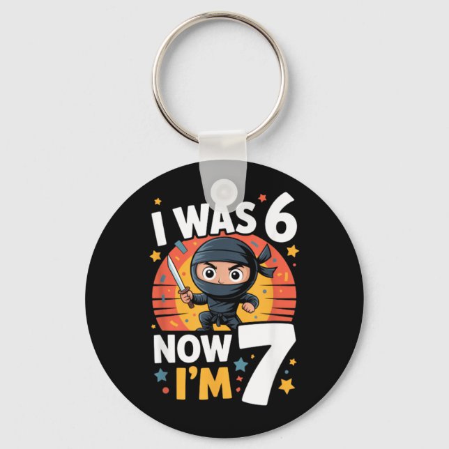 Llavero Cumpleaños Séptimo de Ninja Fui 6 Ahora Soy 7 (Anverso)