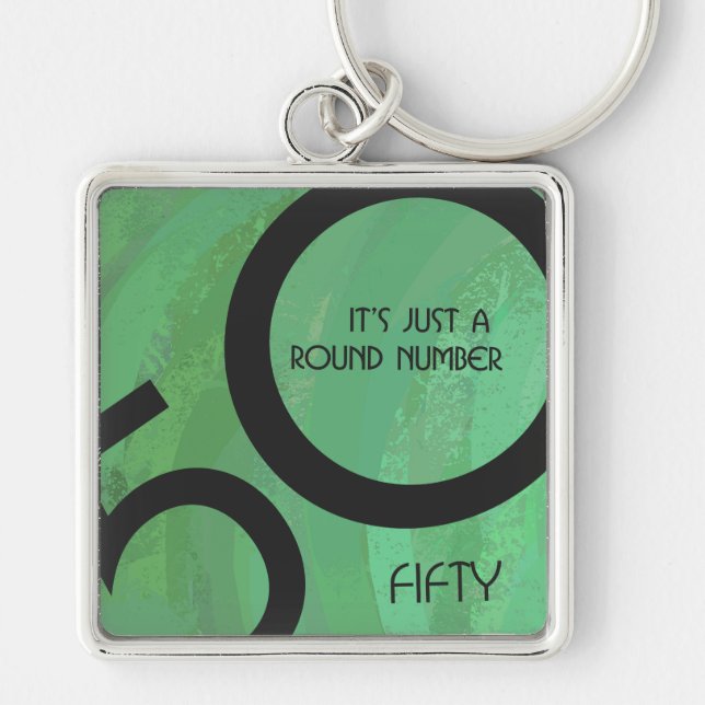 Llavero Cumpleaños Verde 50 Décadas (Frente)
