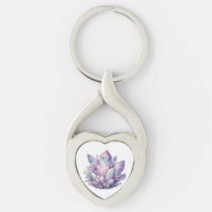 Llavero Cúmulo de Cuarzo Pastel