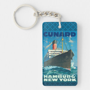 LLAVERO CUNARD OCEAN LINER HAMBURG NUEVA YORK