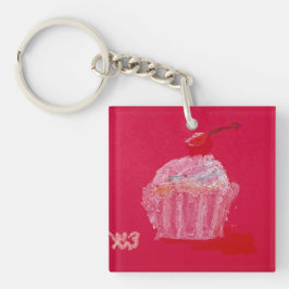 Llavero Cupcake con glaseado de fresa