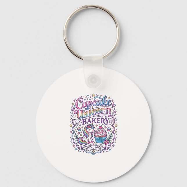Llavero Cupcake Unicornio Panadería de Unicornios Fondo Bl (Anverso)