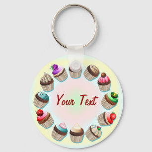 Llavero Cupcakes Colorful Circle Keychain