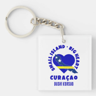 Llavero CURAÇAO Corazón Grande Diversión Personalizado Dus