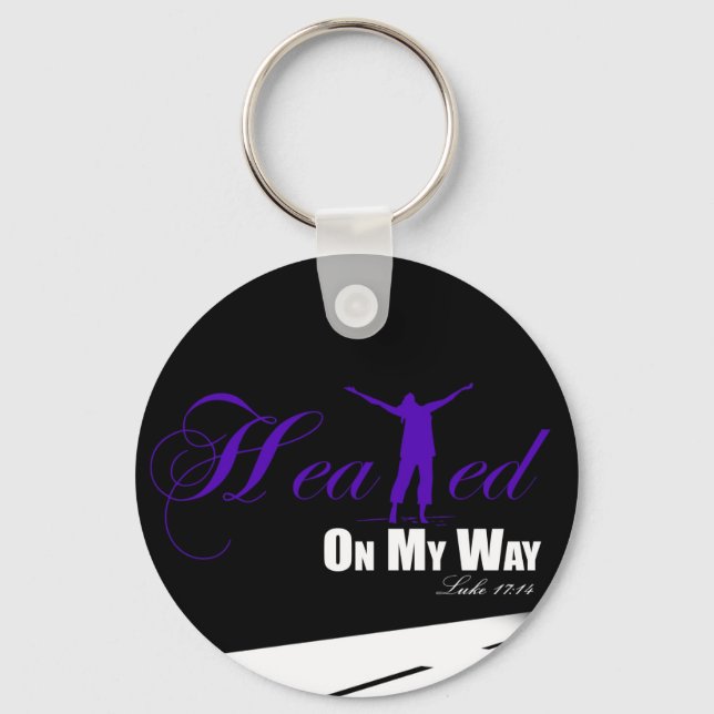 Llavero Curado en mi camino Purple/Black Keychain (Anverso)
