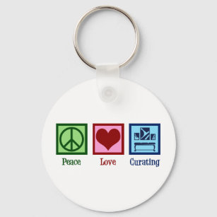 Llavero Curador de arte Peace Love Curation