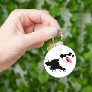 Llavero Curar Happy Personalizado Border Collie Keychain
