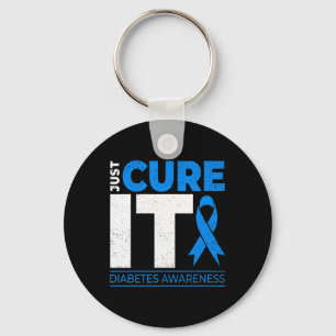 Llavero Cure It Diabetes Awareness Blue Ribbon Diabet