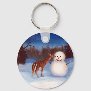 Llavero Curiosity Deer and Snowman Keychain