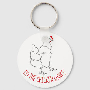 Llavero Curioso baile de pollos, arte extraño para los ani