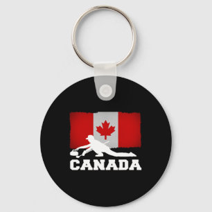 Llavero Curling Canadá Bandera Orgullo Vacaciones Viajes C