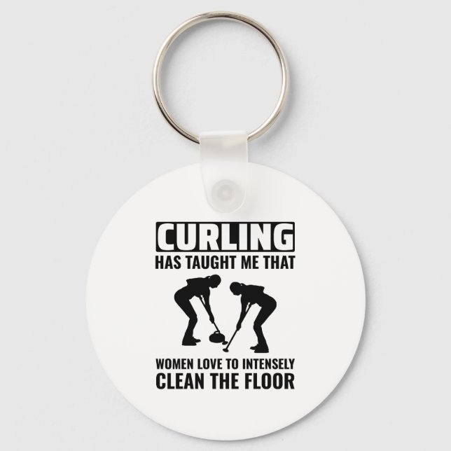 Llavero Curling de piedra Curler Deportivo de Hielo Invier (Anverso)