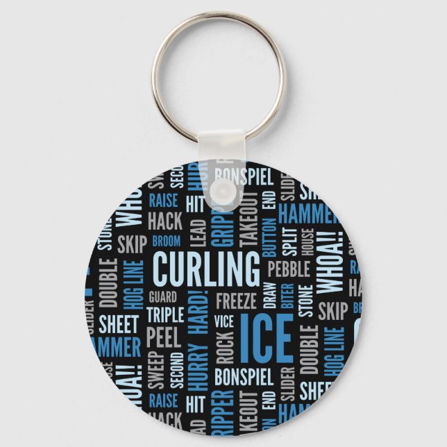 Llavero Curling Lingo Keychain - azul y negro (Anverso)