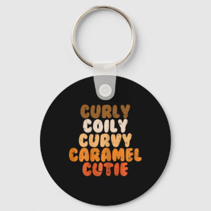 Llavero Curly Curvy Caramel Cutie Melanin GoddesBlack Pr