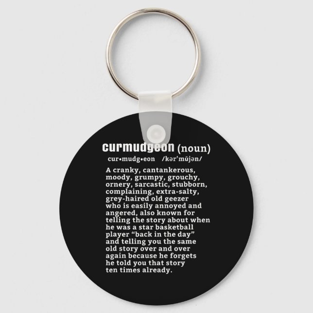 Llavero Curmudgeon (bysketbyll Version) Divertida anciana  (Anverso)