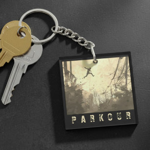 Llavero Curso de Obstáculos Urbanos Parkour Sepia moderna