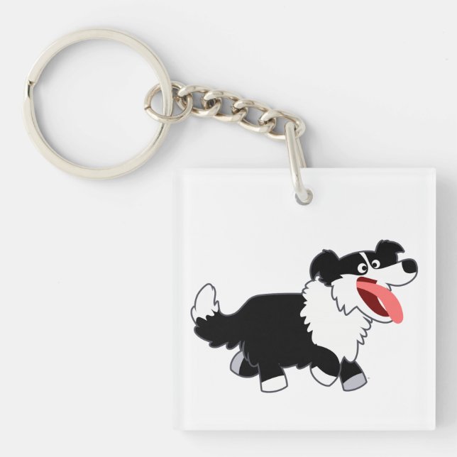 Llavero Curte Happy Personalizado Border Collie Acrylic Ke (Frente)